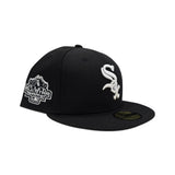 Black Chicago White Sox Gray Bottom Monotone 2003 All Star Game Side Patch New Era 59Fifty Fitted