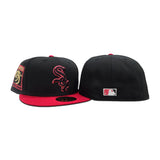 Black Chicago White Sox Red Visor Gray Bottom 95 Years Side Patch New Era 59Fifty Fitted