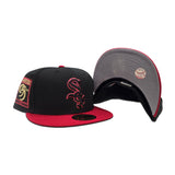 Black Chicago White Sox Red Visor Gray Bottom 95 Years Side Patch New Era 59Fifty Fitted