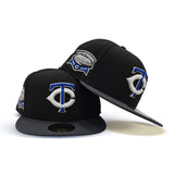 Black Glow in the Dark Minnesota Twins Dark Gray Visor Gray Bottom HHH Metrodome Side Patch New Era 59Fifty Fitted