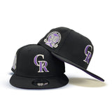 Black Colorado Rockies Purple Bottom 30th Anniversary Side Patch New Era 9Fifty Snapback