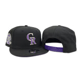 Black Colorado Rockies Purple Bottom 30th Anniversary Side Patch New Era 9Fifty Snapback