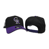 Black Colorado Rockies Curved Brim Black Visor Gray Bottom c Side Patch New Era 9Forty Snapback