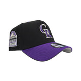 Black Colorado Rockies Curved Brim Black Visor Gray Bottom c Side Patch New Era 9Forty Snapback