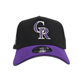 Black Colorado Rockies Curved Brim Black Visor Gray Bottom c Side Patch New Era 9Forty Snapback