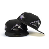 Black Colorado Rockies Mountain Logo Gray Bottom 2021 All Star Game Side Patch New Era 59Fifty Fitted