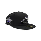 Black Colorado Rockies Mountain Logo Gray Bottom 2021 All Star Game Side Patch New Era 59Fifty Fitted