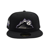 Black Colorado Rockies Mountain Logo Gray Bottom 2021 All Star Game Side Patch New Era 59Fifty Fitted