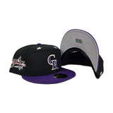 Black Colorado Rockies Purple Visor Gray Bottom 2025 All Star Game Side Patch Split Panel New Era On-field 59Fifty Fitted