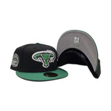 Black Dallas Texas Stars Green Visor Gray Bottom 20th Anniversary Side Patch New Era 59Fifty Fitted