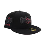 Black Fresno Grizzlies Red Bottom 20 Seasons Side Patch New Era 59Fifty Fitted