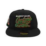 Black Beaumont Golden Gators Green Bottom Team Logo Side Patch MILB New Era 59Fifty Fitted