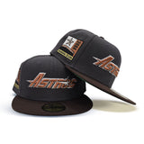 Dark Gray Houston Astros brown Visor Green Bottom 2000 Inaugural Season Side Patch New Era 59Fifty Fitted