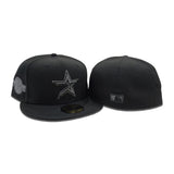 Black on Black Houston Astros Gray Bottom 2005 World Series Side Patch New Era 59Fifty Fitted