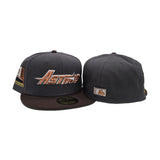 Dark Gray Houston Astros brown Visor Green Bottom 2000 Inaugural Season Side Patch New Era 59Fifty Fitted