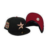 Black Houston Astros Red Bottom 20th Anniversary Side patch New Era 59Fifty Fitted