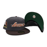 Dark Gray Houston Astros brown Visor Green Bottom 2000 Inaugural Season Side Patch New Era 59Fifty Fitted