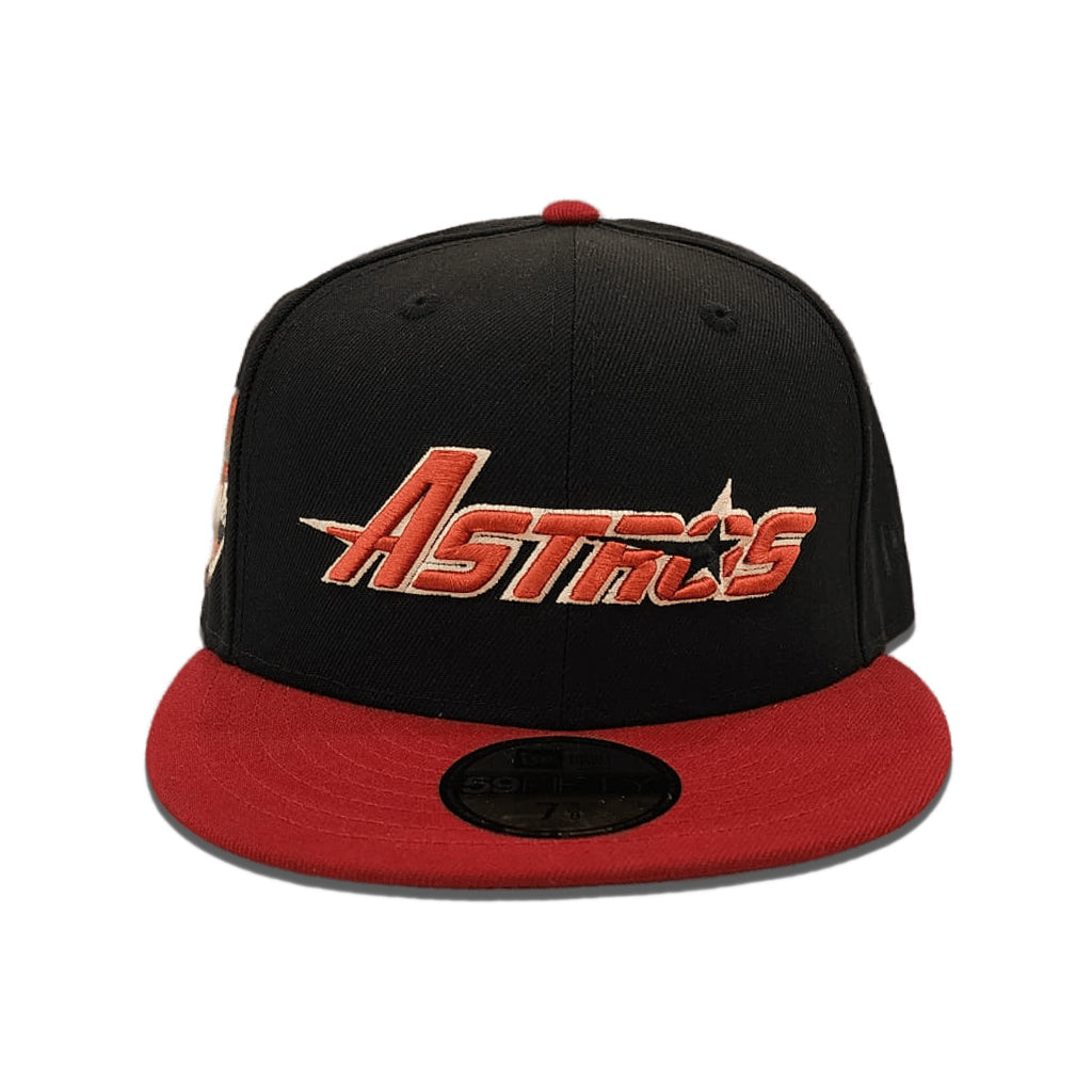 Black Houston Astros Brick Red Visor 35th Great Years Patch Fitted 8