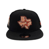 Black Houston Astros Gray Bottom 50th Anniversary Side Patch New Era 9Fifty Snapback
