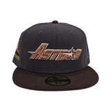 Dark Gray Houston Astros brown Visor Green Bottom 2000 Inaugural Season Side Patch New Era 59Fifty Fitted