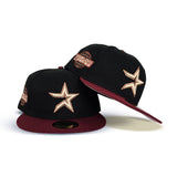 Black Houston Astros Brick Red Visor Pink Bottom 2005 World Series Side Patch New Era 59Fifty Fitted