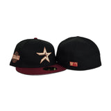 Black Houston Astros Brick Red Visor Pink Bottom 2005 World Series Side Patch New Era 59Fifty Fitted