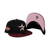 Black Houston Astros Brick Red Visor Pink Bottom 2005 World Series Side Patch New Era 59Fifty Fitted