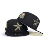 Black Houston Astros Gold Logo Gray Bottom 45th Anniversary Side Patch New Era 59Fifty Fitted