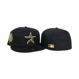 Black Houston Astros Gold Logo Gray Bottom 45th Anniversary Side Patch New Era 59Fifty Fitted