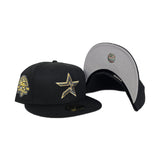 Black Houston Astros Gold Logo Gray Bottom 45th Anniversary Side Patch New Era 59Fifty Fitted