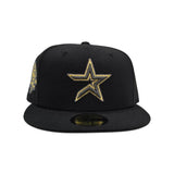 Black Houston Astros Gold Logo Gray Bottom 45th Anniversary Side Patch New Era 59Fifty Fitted