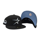 Black Houston Astros Icy Blue Bottom Astrodome Side Patch New Era 59Fifty Fitted