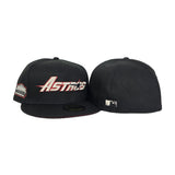 Black Houston Astros Brick Red Bottom Astrodome Side Patch New Era 59Fifty Fitted