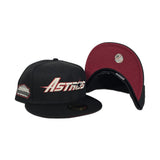 Black Houston Astros Brick Red Bottom Astrodome Side Patch New Era 59Fifty Fitted