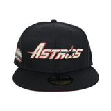 Black Houston Astros Brick Red Bottom Astrodome Side Patch New Era 59Fifty Fitted