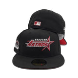 Black Houston Astros Red Bottom Astrodome Side Patch New Era 59Fifty Fitted