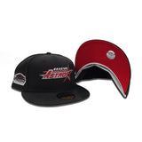 Black Houston Astros Red Bottom Astrodome Side Patch New Era 59Fifty Fitted