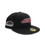 Black Houston Astros Red Bottom Astrodome Side Patch New Era 59Fifty Fitted