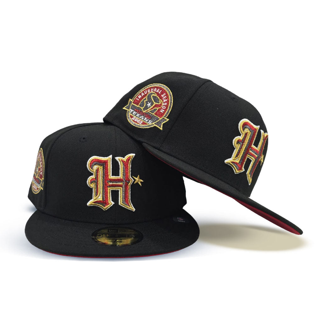 Black Houston Texans Red Bottom 2002 Inaugural Season Side Patch