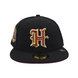 Black Houston Texans Red Bottom 2002 Inaugural Season Side Patch New Era 59Fifty Fitted