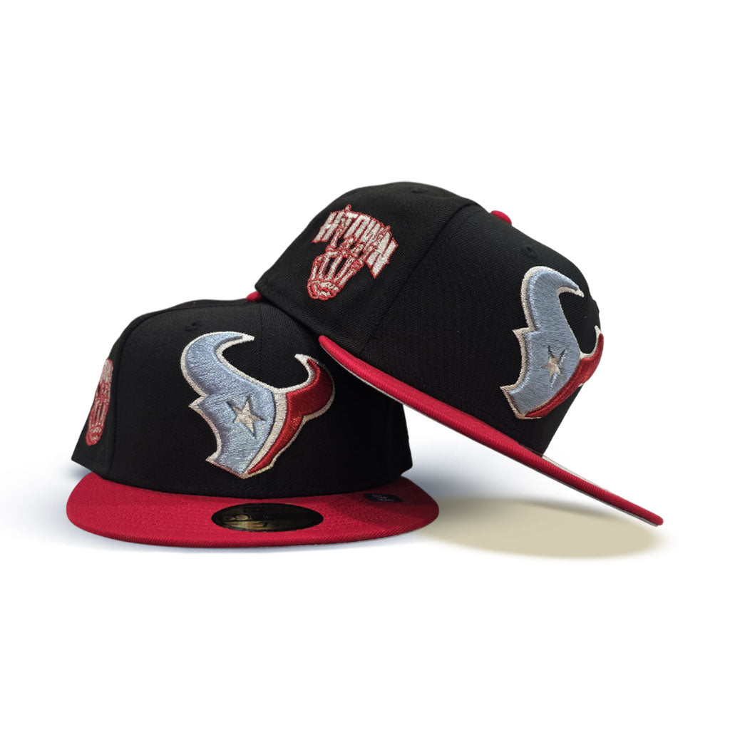 Black Houston Texans Red Visor Gray Bottom H-Town Skeleton Rock