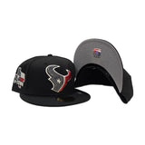Black Houston Texans Gray Bottom H-Town State Map Side Patch New Era 59Fifty Fitted