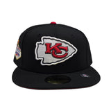 Black Kansas City Chiefs Red Bottom Super Bowl LVIII Side Patch New Era 59Fifty Fitted