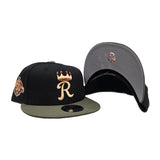 Black Kansas City Royals Olive Green Visor Gray Bottom 50th Anniversary Side Patch New Era 9fifty Snapback