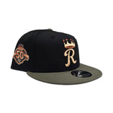 Black Kansas City Royals Olive Green Visor Gray Bottom 50th Anniversary Side Patch New Era 9fifty Snapback