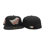 Black Los Angeles Angels Gray Bottom 50th Anniversary Side Patch New Era 59Fifty Fitted