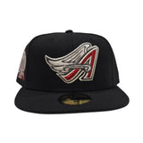 Black Los Angeles Angels Gray Bottom 50th Anniversary Side Patch New Era 59Fifty Fitted