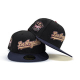 Black Script Los Angeles Dodgers Navy Blue Visor Gray Bottom 40th Anniversary Side Patch New Era 59Fifty Fitted