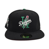 Black Los Angeles Dodgers Red Bottom American National Side Patch New Era 59Fifty Fitted