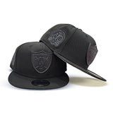 Black Las Vegas Raiders Black Visor Gray Bottom 60th Anniversary Side Patch New Era Metal Badge 9Fifty Snapback